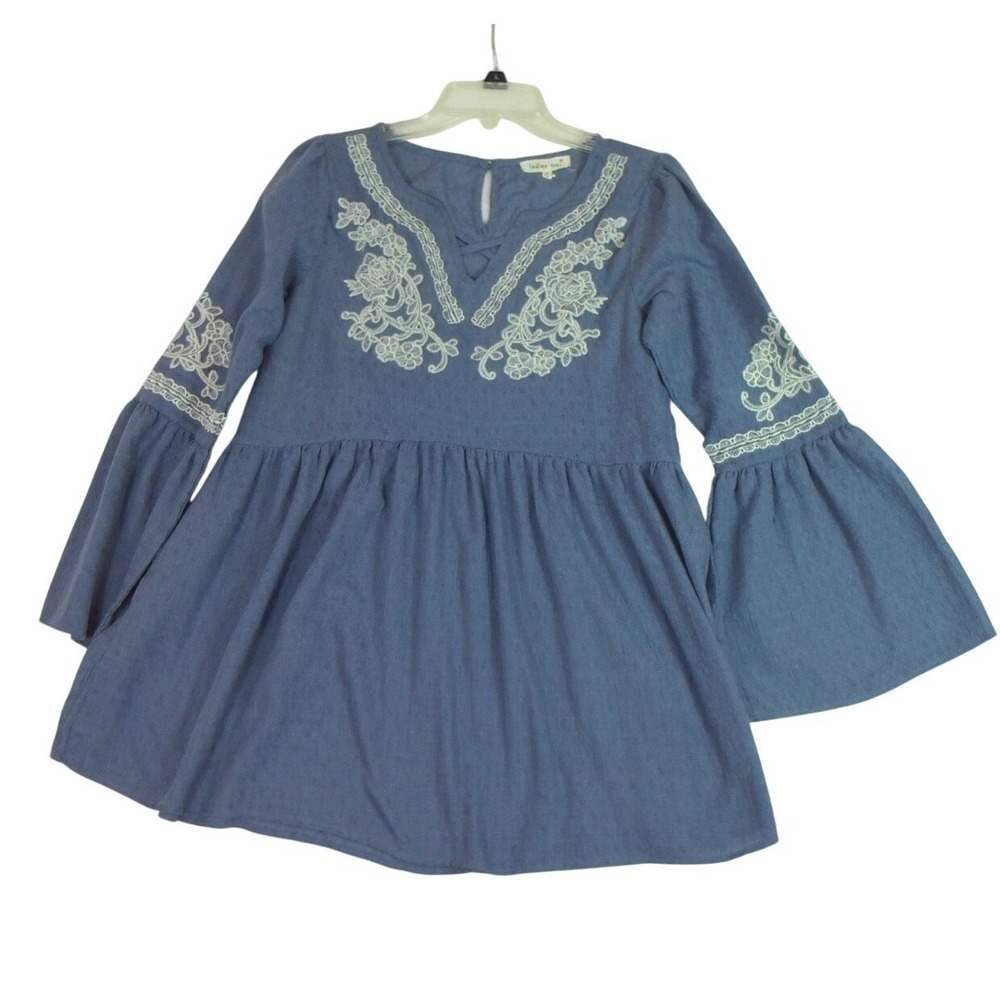 INDIGO SOUL Boho Romantic Bell Sleeve Top Size S Gauze Cottagecore Free Spirit